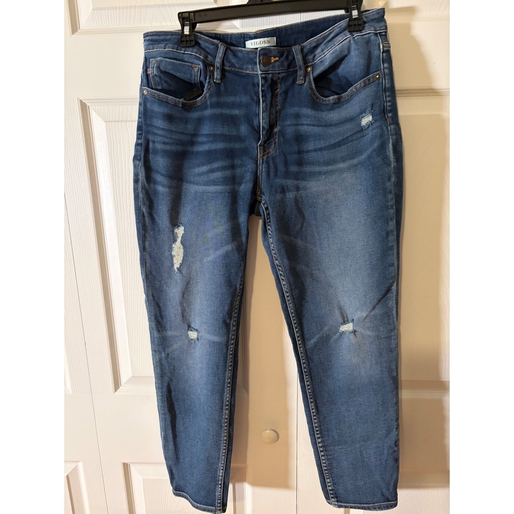 Vigoss Thompson Tomboy Distressed Medium Wash Relaxed Fit Jeans